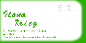 ilona krieg business card